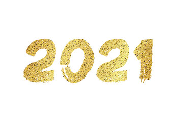 2021 gold glitter grunge lettering