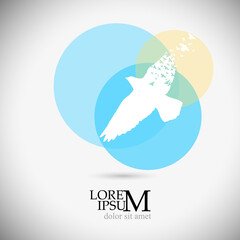The logo of a flying bird. Vector illustration