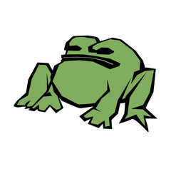 Swamp animal: frog, toad. Minimalistic vector