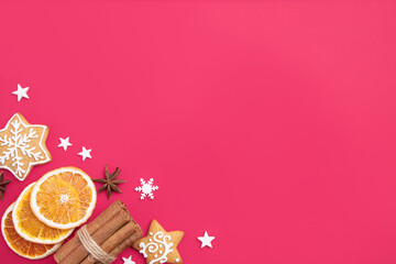 New Year and Christmas greeting postcard