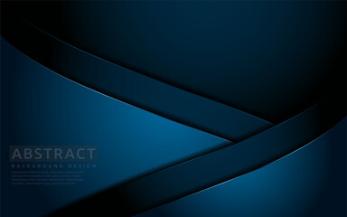 Dark navy blue background with modern abstract shape.