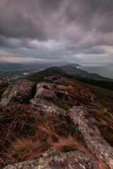 Jaizkibel mountain at to the basque coast next to the Atlantic ocean.	
