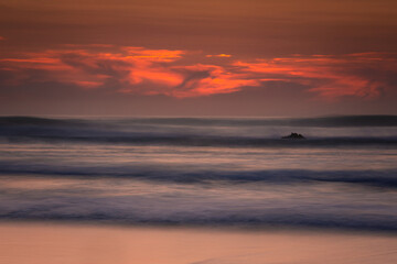 Sunset at the beach of Bidart, Basque Country..