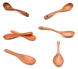 wooden spoon isolated on white background