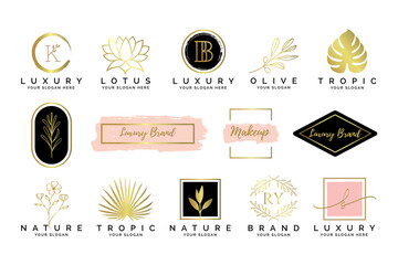 Feminine luxury modern minimalist logo collections template © boex