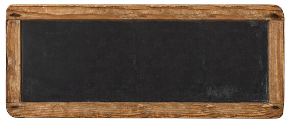 Blank horizontal rustic chalkboard mockup sign isolated
