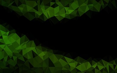 Dark Green vector polygonal background.