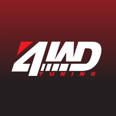 4 w d tuning service logo design for automotive service