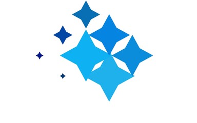 Light BLUE vector background with colored stars.