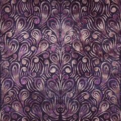 Luxury purple and tan damask seamless pattern. High quality illustration. Mysterious and luxurious grape and beige colored ornamental textured pattern swatch. Fancy and glamorous romantic design.