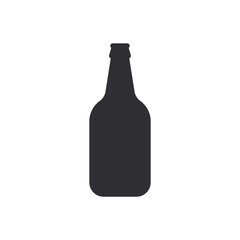 Beer bottle. Vector icon. Vector bottle. Bottle silhouette. Stencil bottle. Flask template. Jar icon. Glass container. Logo template.