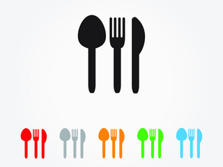 fork spoon cutlery knife icon vector eps10