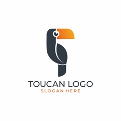 toucan tropical bird logo icon vector template in colorful flat line outline style illustration  © Jukyelabs