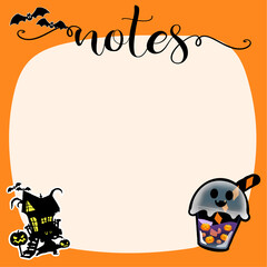 Note pad or sticky note with Halloween theme for both printable and digital planners or stickers 