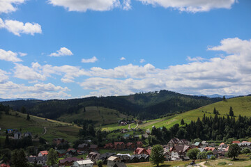 landscape with mountains and clouds