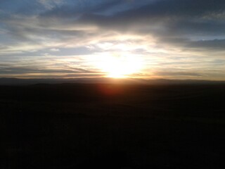 sunset in the mountains