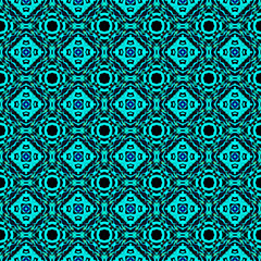 Modern Abstract Medallion. Teal, Green, Mint 