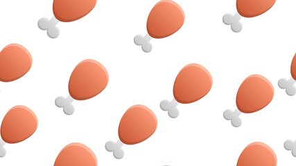 Chicken legs flat icon,eps10 seamless pattern background