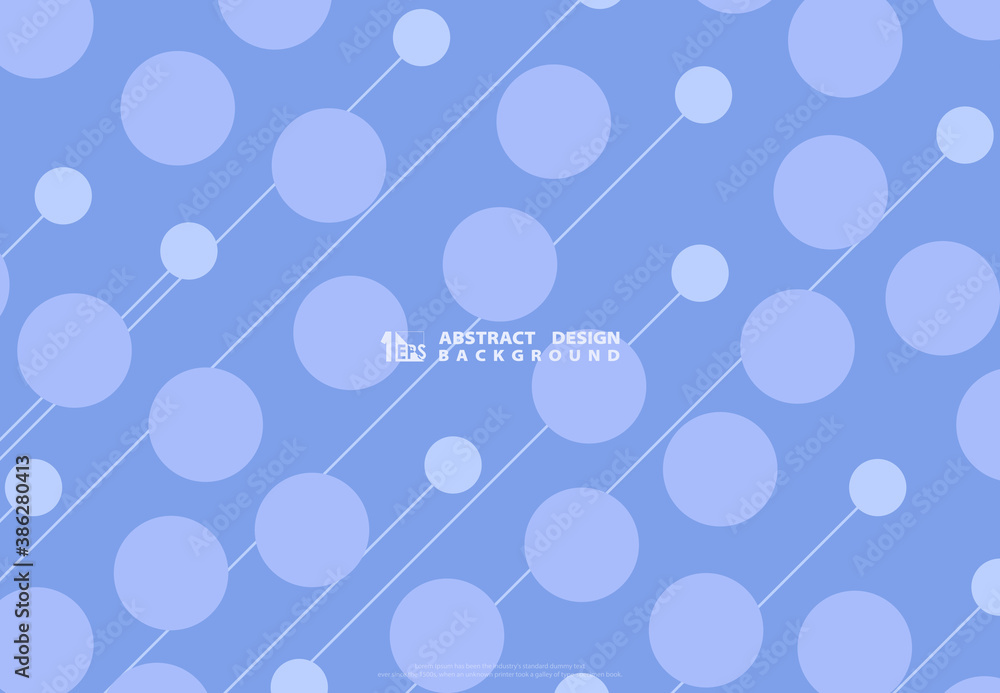 Poster abstract blue and violet circle dot pattern with lines design artwork background. illustration vecto