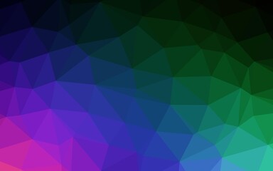 Dark Multicolor, Rainbow vector polygonal pattern.