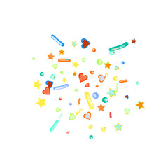 Sprinkles grainy. Cupcake donuts background.