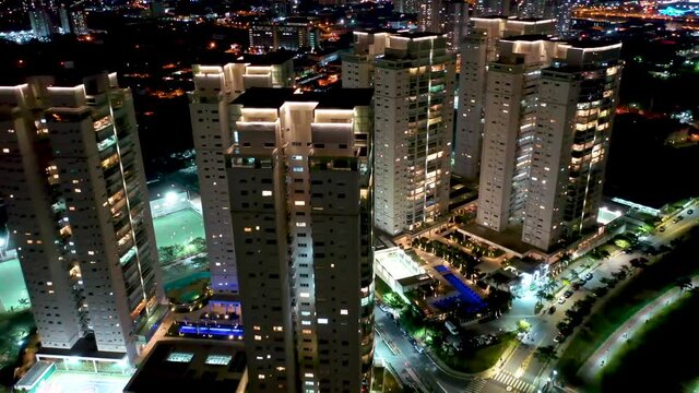 Nightlife view of Sao Paulo city, Brazil. Urban life scene. Buildings view. Cityscape. Nightlife view. Urban life scene. Buildings view. Great cityscape. Nightlife view. Urban life scene.