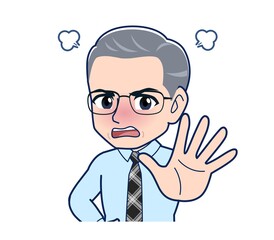 Office worker gentleman in a blue shirt