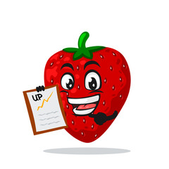 vector illustration of strawberry mascot or character 