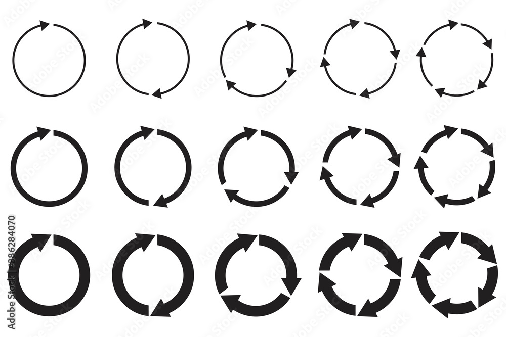Poster vector group of circular arrows. round repeat icons. redo and reload symbol. stock image. eps 10.
