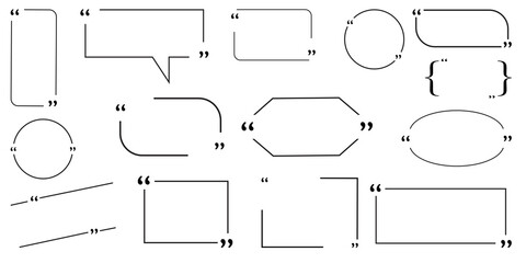 Vector illustration of frames for quotes. Text boxes with quotation marks. Backgrounds for comments. Stock image. EPS 10.