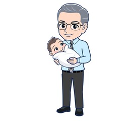 Office worker gentleman in a blue shirt