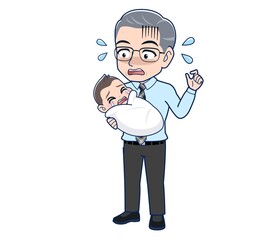 Office worker gentleman in a blue shirt