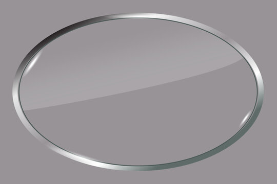 Vector illustration of a metal oval. Silver badge for the logo. Gray 3d emblem. Stock image. EPS 10.