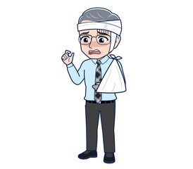 Office worker gentleman in a blue shirt