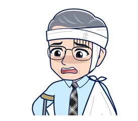 Office worker gentleman in a blue shirt