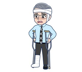 Office worker gentleman in a blue shirt