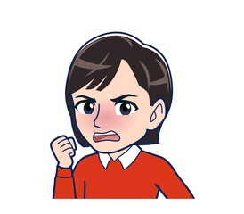 Beautiful woman dressed in red clothes