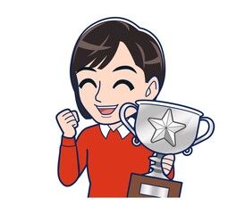 Beautiful woman dressed in red clothes