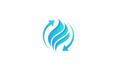Creative Vector Illustration Logo Design. Blue Flames Concept.