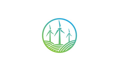 Fototapeta premium Creative Vector Illustration Logo Design. Windmill Concept.