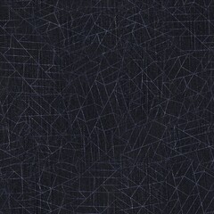 Seamless patterned denim jean geo for repeat print. High quality illustration. Grungy trendy street wear design. Real detailed denim texture with geometric pattern overlay. Navy blue deep dark colors.