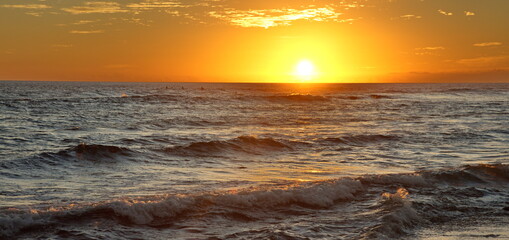 sunset over the beach