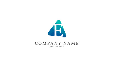 polygonal letter E modern triangle logo template