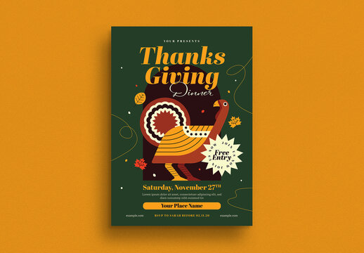 Thanksgiving Event Flyer Layout 