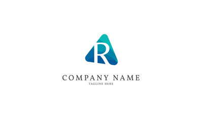 polygonal letter R modern triangle logo template