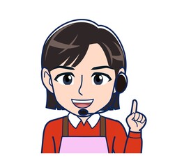 Beautiful woman in a pink apron