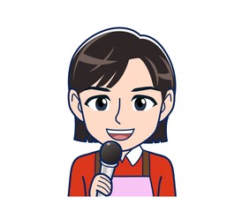 Beautiful woman in a pink apron