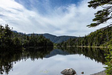 Mount Mansfield feflects on the waters of Sterling Pond