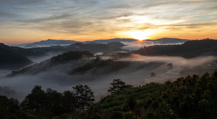 sunrise in the mountains