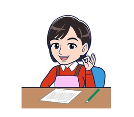 Beautiful woman in a pink apron